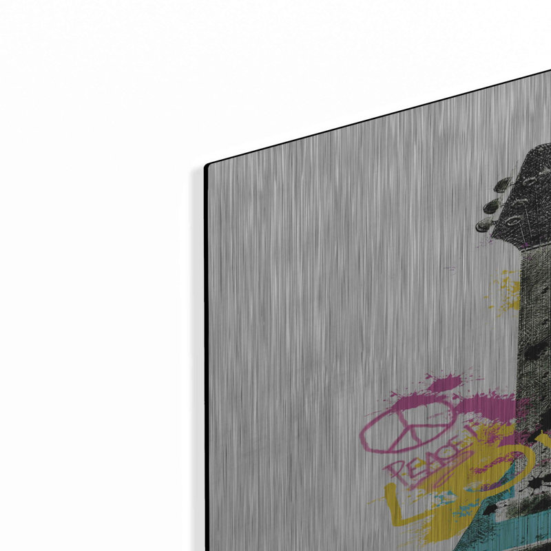  «Garage Band III Graffiti» par Mike Schick, art mural en métal, 24 po x 24 po, H 24 po x l 24 po