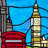 14.5"H London Stained Glass Window Panel