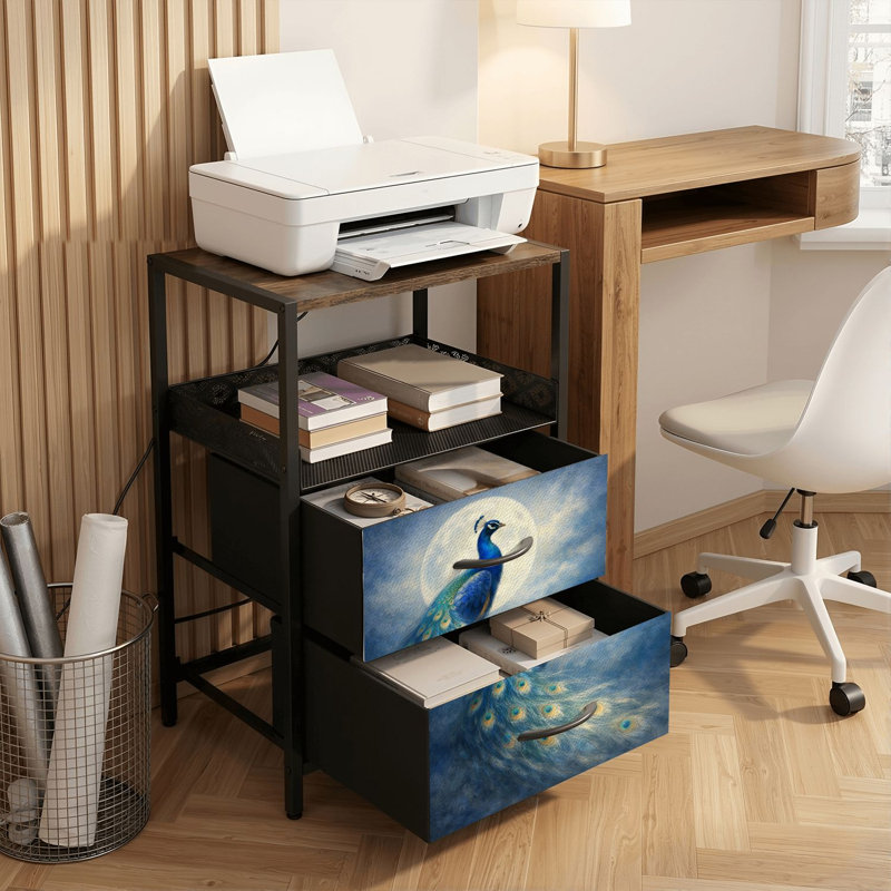 Table de chevet 2 tiroirs avec station de charge, table de chevet avec ports USB et prises USB