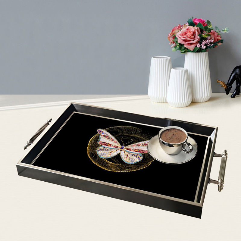 Elegant Glass Tray, 19.7 x 11.4 x 1.4 inches | 100% Durable Glass Construction | Easy to Clean with Damp Cloth | Ideal for Serving, Decorative Display, and Organizing | Stylish Addition to Home Décor