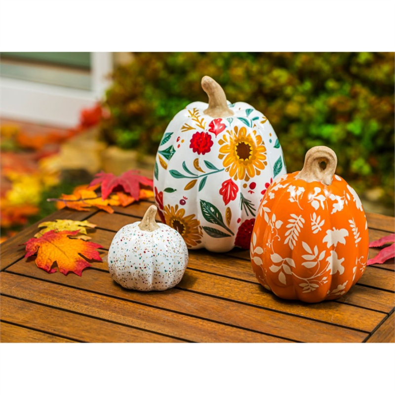 Ensemble de 3 figurines citrouilles