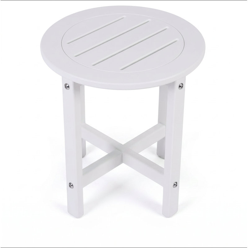 Table d'appoint ronde en HDPE de 18 po de diamètre x H 17 po, petite table de bout de patio résistante aux intempéries
