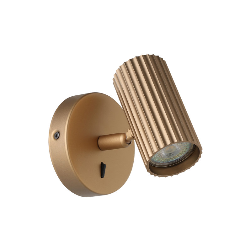 Portillo Aluminium & Steel Modern Wall Spotlight, Matte Brass