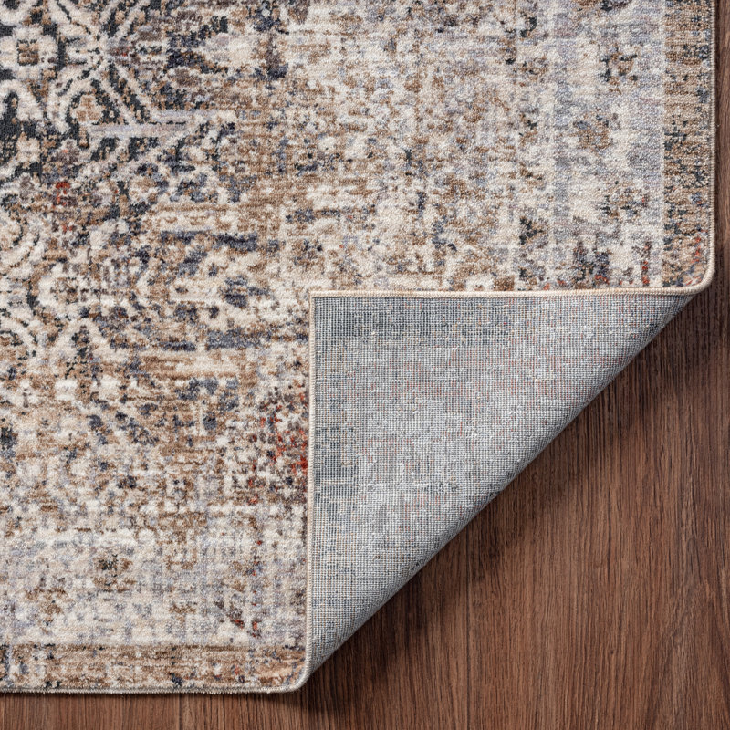 8 Area Rug in Charcoal/Beige, Rectangle 7'6" x 9'6"