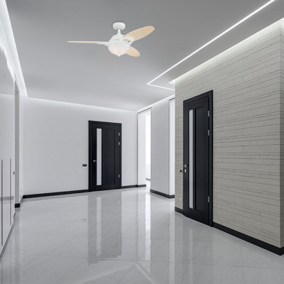 Arcadia Ventilateur de plafond intérieur avec pales réversibles en érable clair / blanc et télécommande