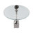 Rejanae Modern Accent Side Table with Glass Top, Labradorite Stone Accent, and Sculptural Base - Narrow Living Room End Table for Bedroom or Entryway - Contemporary Round Design - 23", Silver-1202243762