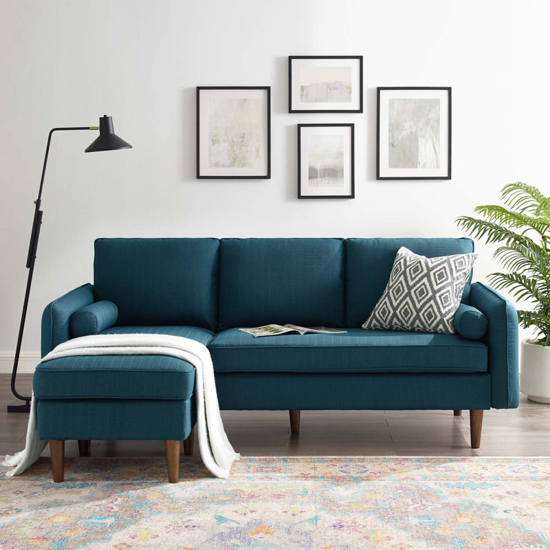 Modway Revive Upholstered Right or Left Sectional Sofa, Azure Polyester