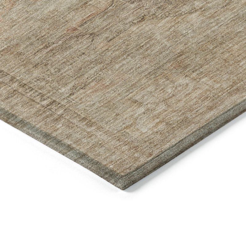 3' X 5' Beige And Taupe Aztec Washable Indoor Outdoor Area Rug