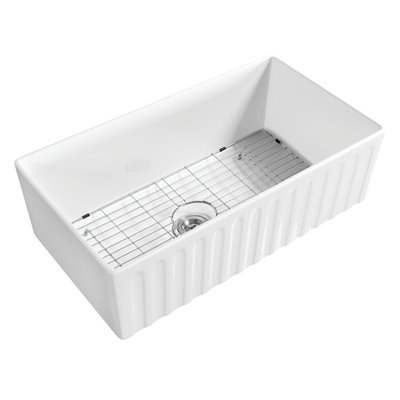 Évier de cuisine de ferme L 18 po x l 10 po Kaolin