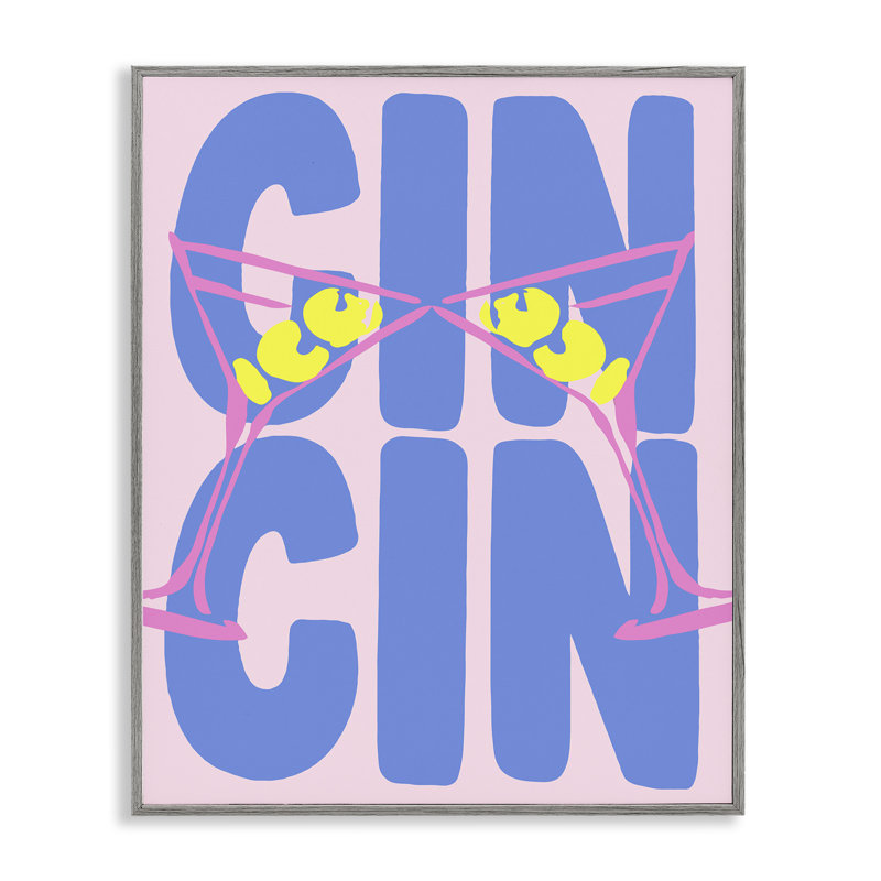 Giclée encadrée pastel Cin Cin Cheers, design par House of Lulu, H 20 po x l 16 po, Estampe numérique Farmhouse