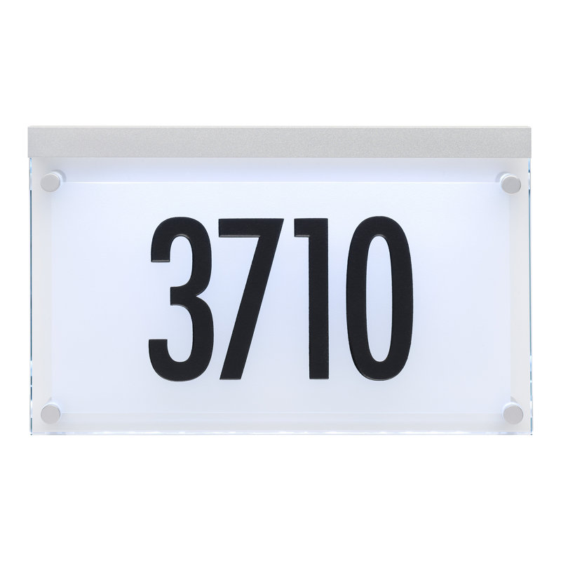 Futura Engraved 1-Line Address Sign, Chrome/Black