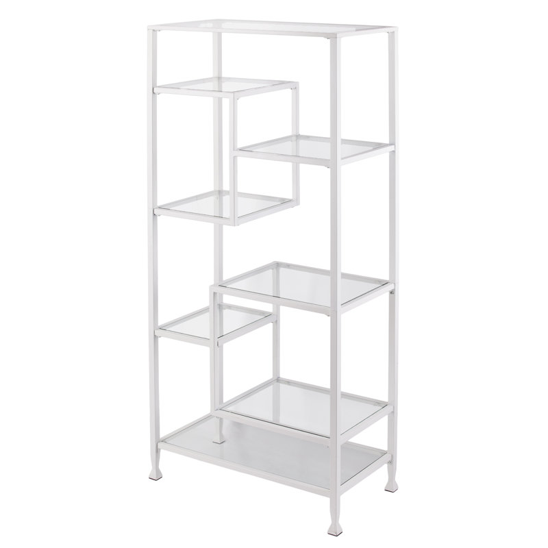 Charney Geometric Bookcase, Crisp White