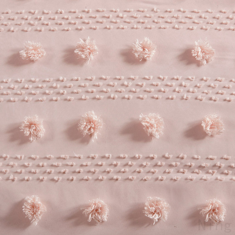 Ensemble d'édredon jacquard très grand, Rose, Édredon pour très grand lit + 2 taies décorativ
