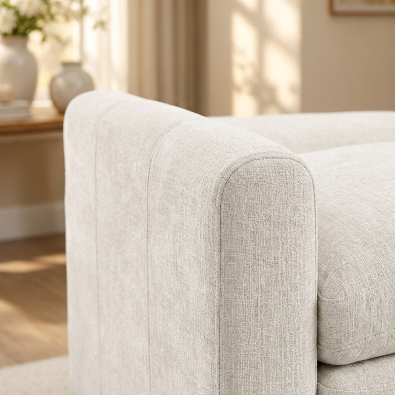 Canapé Varlune 89" Chenille Cloud, canapé trois places surdimensionné avec coussins double couche, assises profondes, accoudoirs arrondis, coussin lombaire et soutien à ressorts ensachés