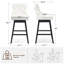 Tabourets de bar pivotants à 360° en similicuir avec pieds en bois massif, lot de 2-2093019134