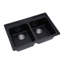 Évier de cuisine moderne, double cuve en quartz noir 33 x 22 pour la cuisine domestique