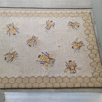 August Grove Calderon Honeycomb Bee Hand-Tufted Natural Indoor/Outdoor Area Rug