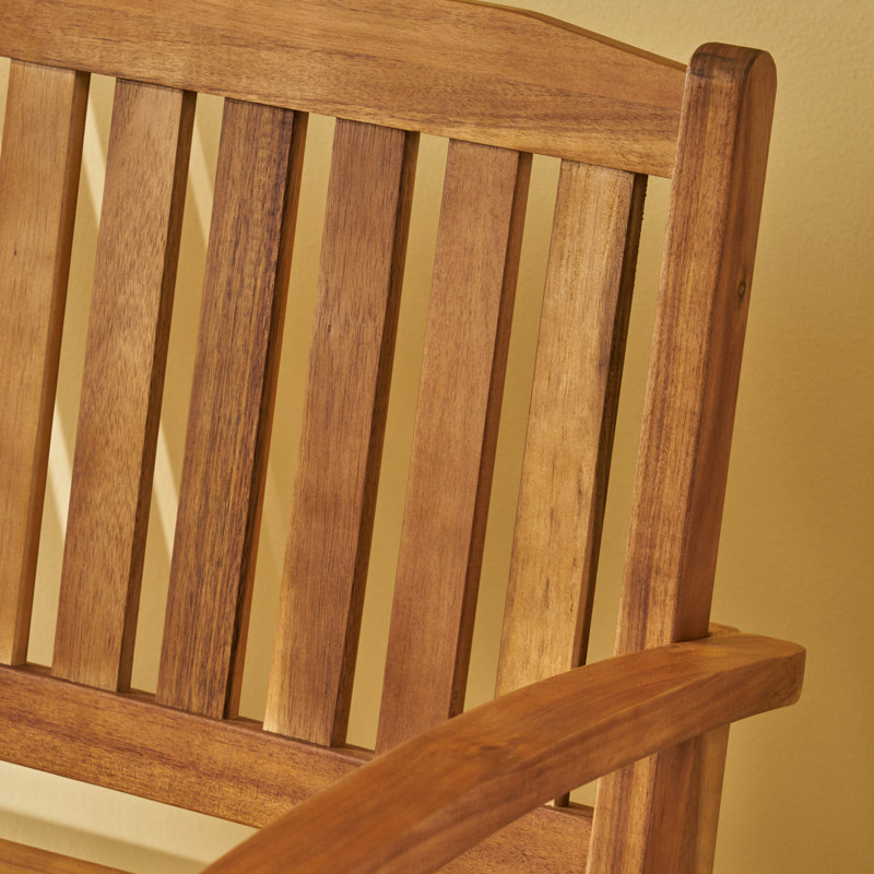 Natural Stain Wood Porch Rocking Seat - Relax And Enjoy Outdoors Patio Love Finish, Comfy Outdoor Living, Wood