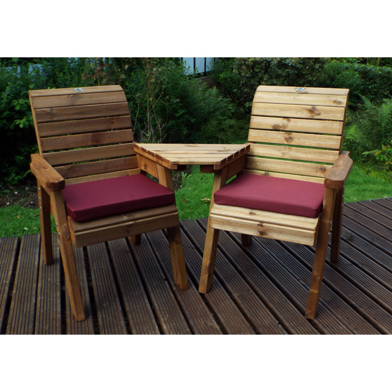 Farrell Solid Wood Outdoor Bench, Burgundy