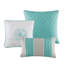 Ensemble d'édredon en satin de coton imprimé grand turquoise-119744166-119744170