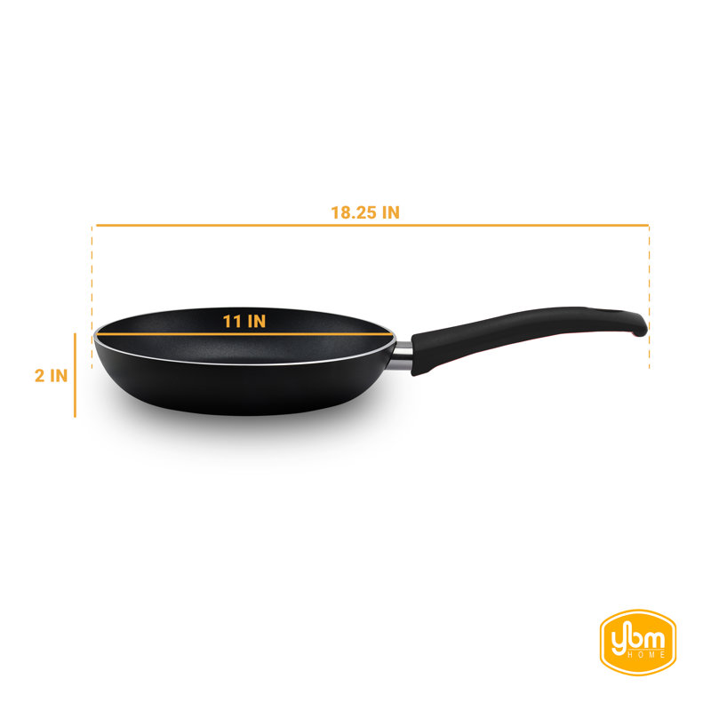 Poêle à frire anti-adhérent home ybm, 11 po, Noir