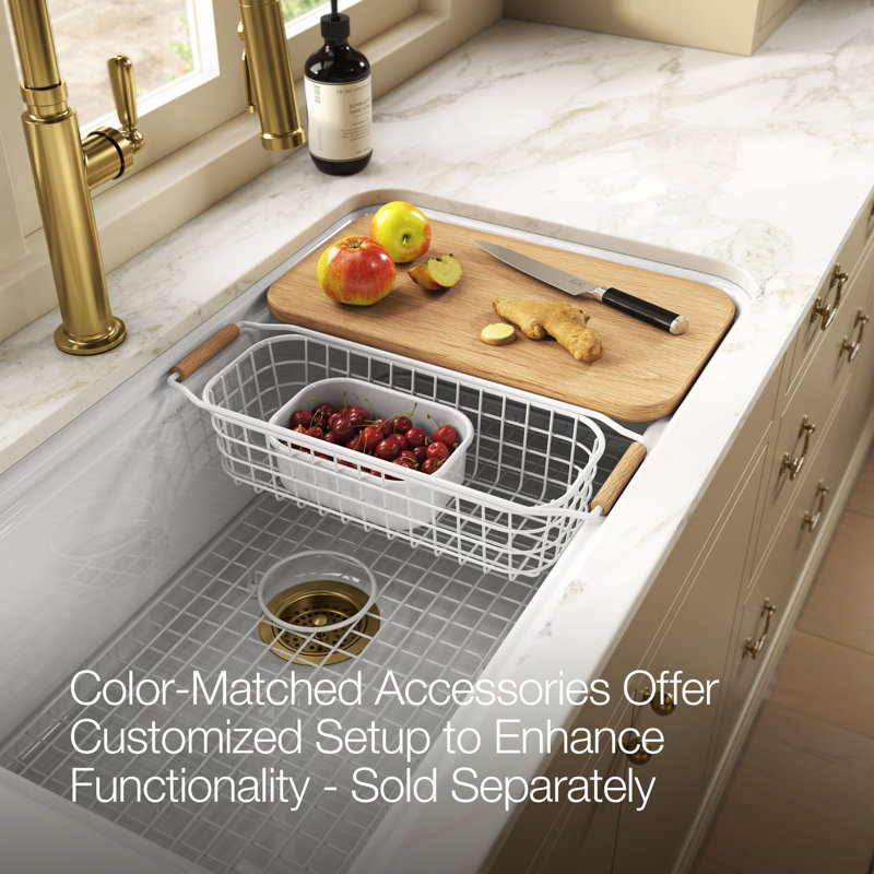 Audrine33" Undermount Single-Bowl Kitchen Sink, White