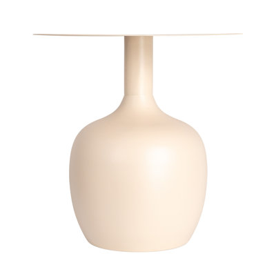Table d'appoint carrée en métal Carter, crème