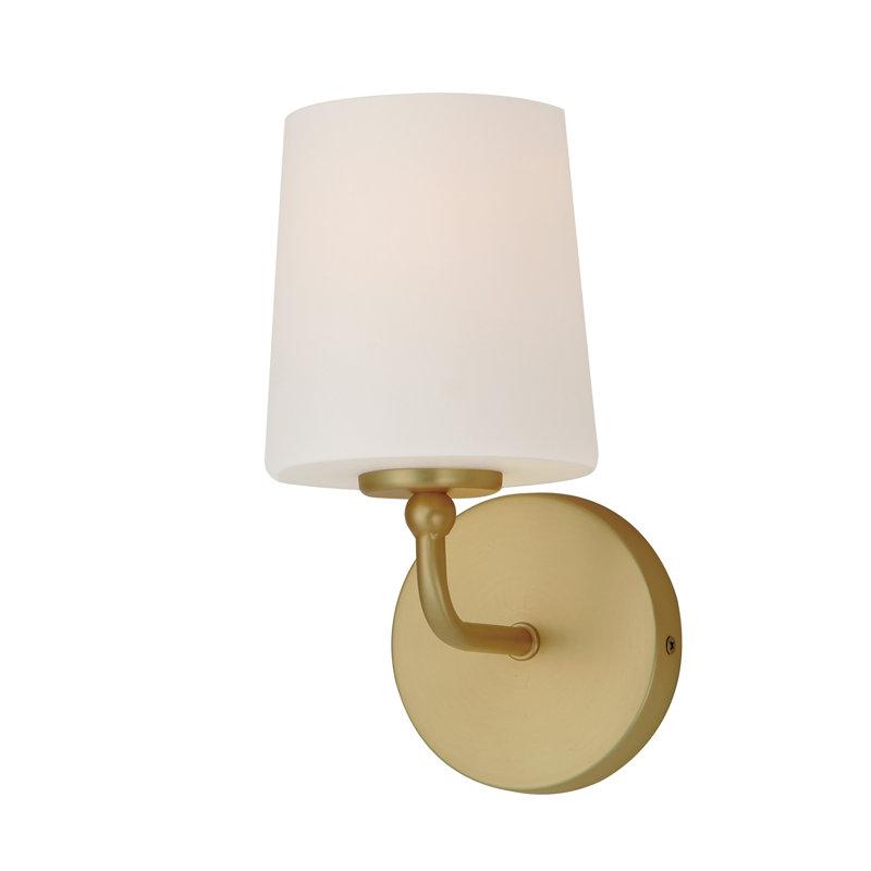 Steel Armed Sconce, Satin Brass