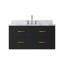Meuble-lavabo simple blanc 36 po X P 22 po D, dessus en marbre de Carrare et ensemble de robinet-117825140