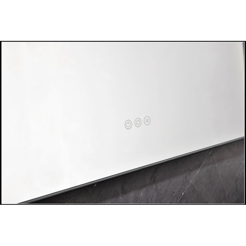 Miroir de salle de bain 48 po x 36 po à DEL avec rétro-éclairage antibuée et fixation murale pour des reflets clairs