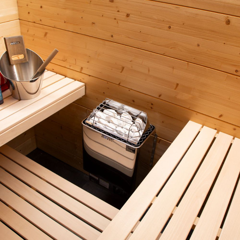 Harvia KIPW Series Sauna Heater, with Xenio Control Bundles (Sauna Stones Included) (KIP60W - 240V/1PH)