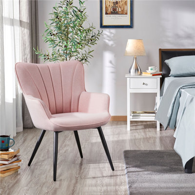 color 125kg Load Capacity Modern Accent Chair with Wing Side and Metal Legs