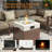 5 - Person Outdoor Aluminum Conversation Set with Swivel Chairs & Firepit-1086874510