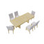 Ensemble de table de salle à manger extensible en bois 7 pièces avec rallonge papillon-739820276-739820277