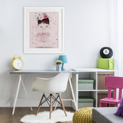 Ballerina With Floral Headdress Framed Print Under Glass, design by Creative Studio