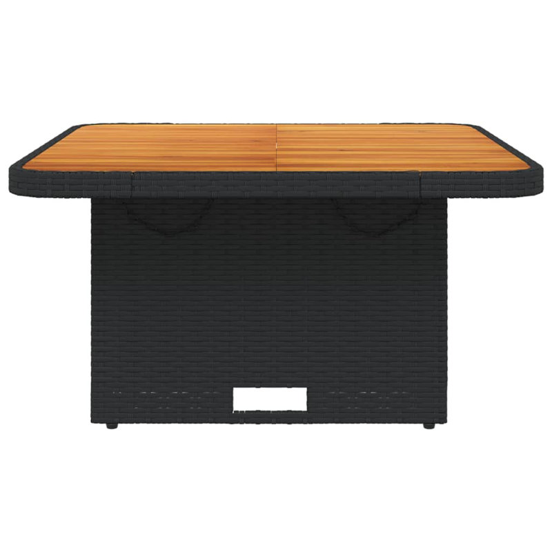 Table de patio en bois de rotin et bois d'acacia 31,5 po x 31,5 po x 28 po Hokku Designs, Noir, noir, noir, noir