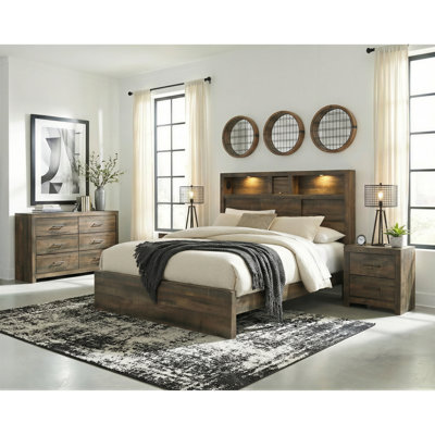 Montijo Bookcase Panel Bedroom Set With Bluetooth