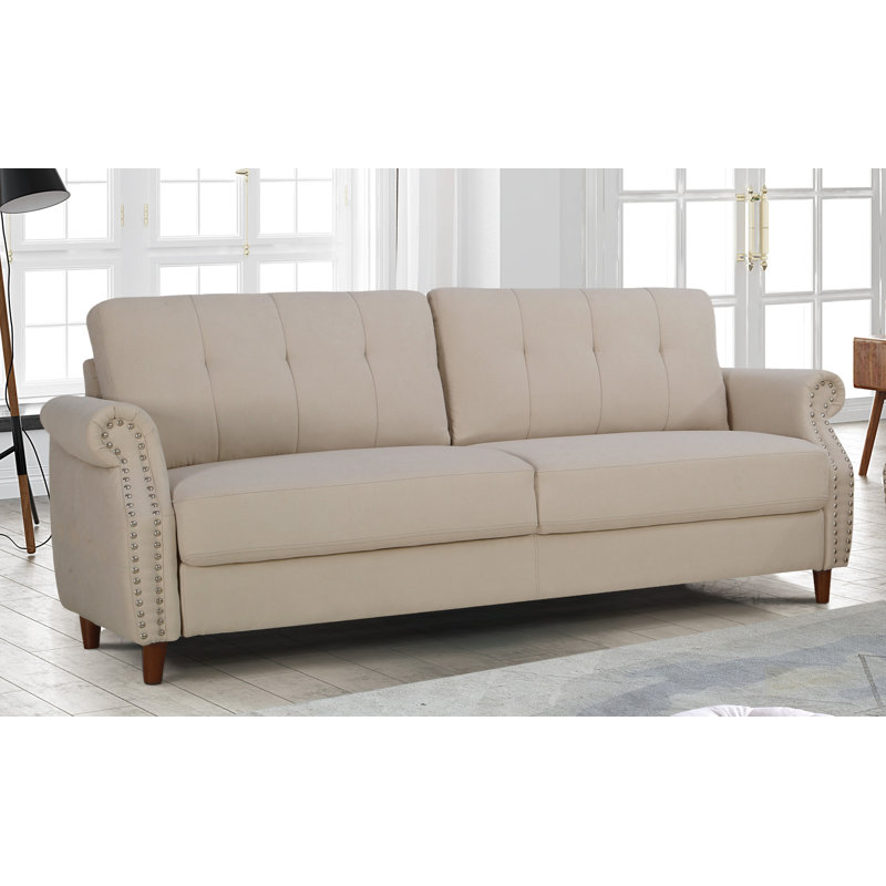 Soulier Upholstered 79.5'' Sofa, Beige Polyester