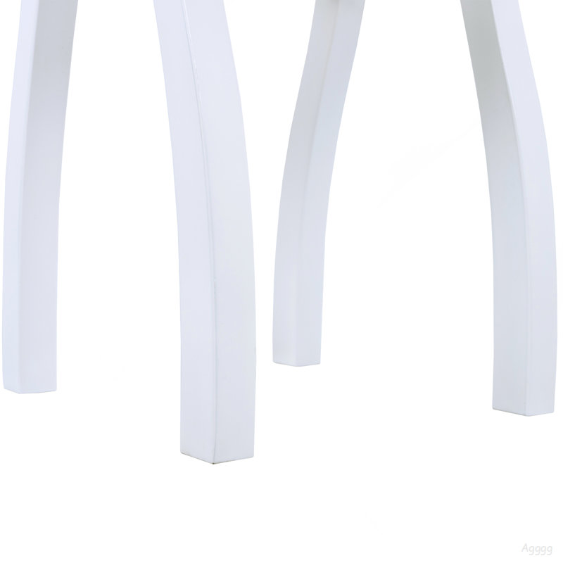 Table de bout rectangulaire en bois d'acacia SELMA en polyuréthane blanc