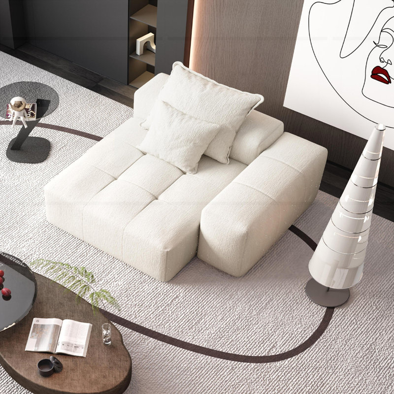 Boneless Modern Oversized Modular Sectional Sofa, Cream