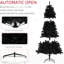 Arbre de Noël artificiel 6 pi, 1000 pointes de branches, ouverture automatique, base en acier, noir, apportez de la joie à votre grand bureau personnel
