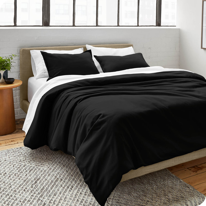 King Size Dark Blue Microfiber Duvet Cover Set