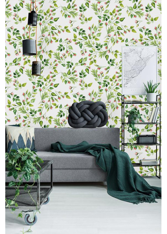 Rouleau de papier peint amovible Marable, L 50 po x l 25 po