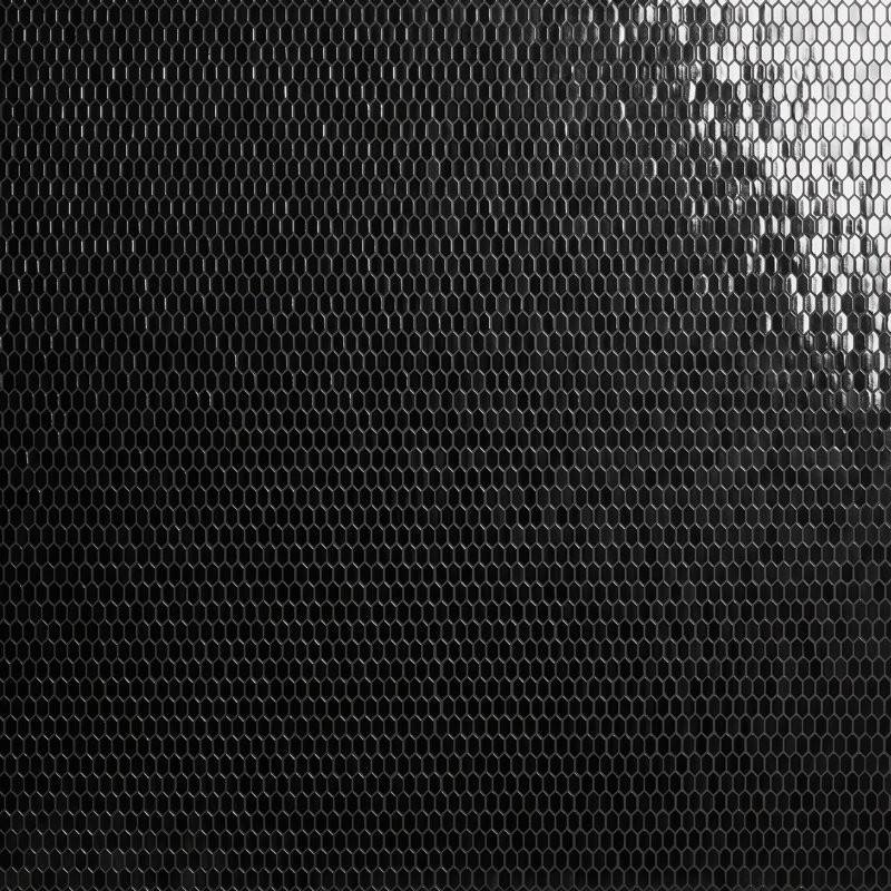 Carrelage mural mosaïque en verre poli 11,61 po x 11,73 po Glimmer, Noir iridescent