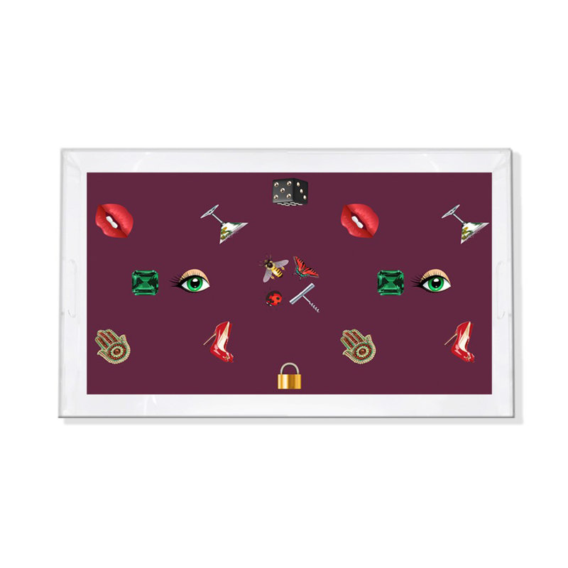 Plateau décoratif Precise Edge, Aubergine