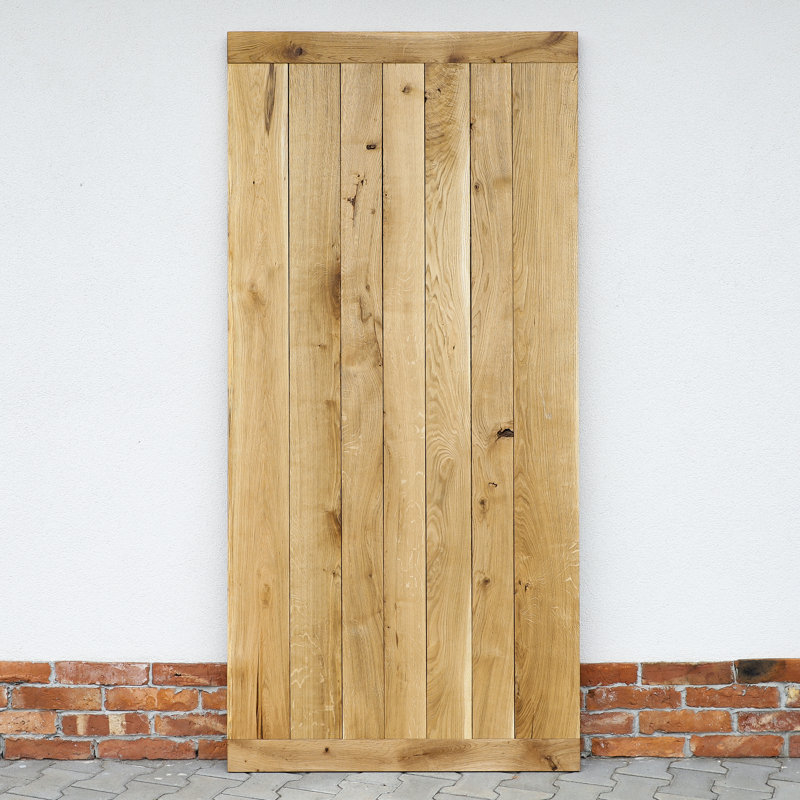 Buldir Solid Oak Barn Doors, Natural Oil, 210cm H x 100cm W x 4cm D
