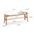 Design Natural Oak Wood Dining Bench Bed Bench For Dining Room, Bedroom, Bathroom (White)