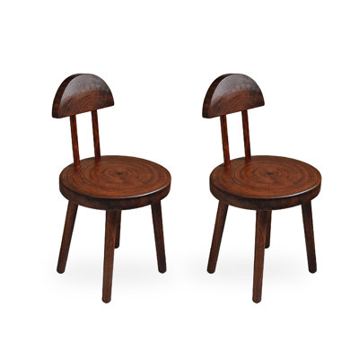 Wabi-Sabi Style Solid Wood Ash Wood Backrest Dining Chair