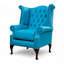 Upholstered Full Grain Leather Wingback Chair