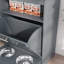 Armoire de rangement pour animaux, avec bols surélevés pour chien, gris